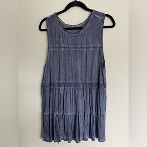Dark Grey Wash Super Soft Babydoll Tank